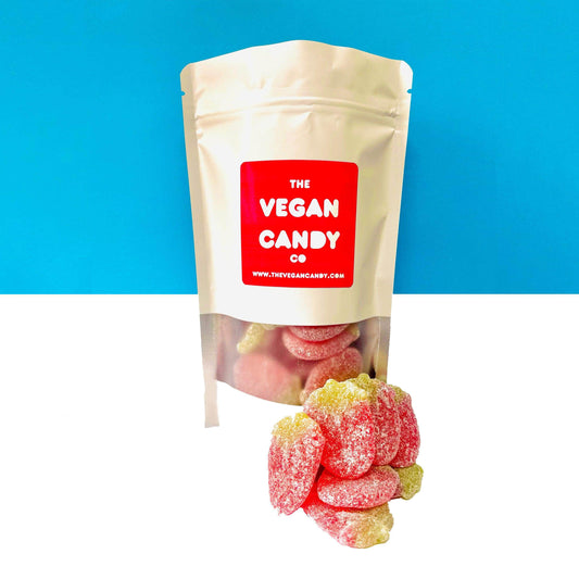 Fizzy Strawberries - The Vegan Candy